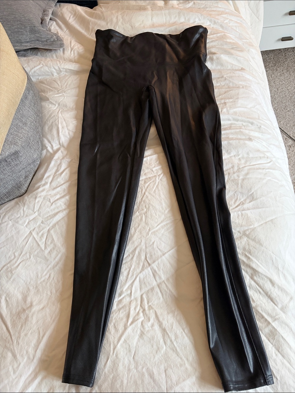 SPANX Black Faux-Leather Leggings